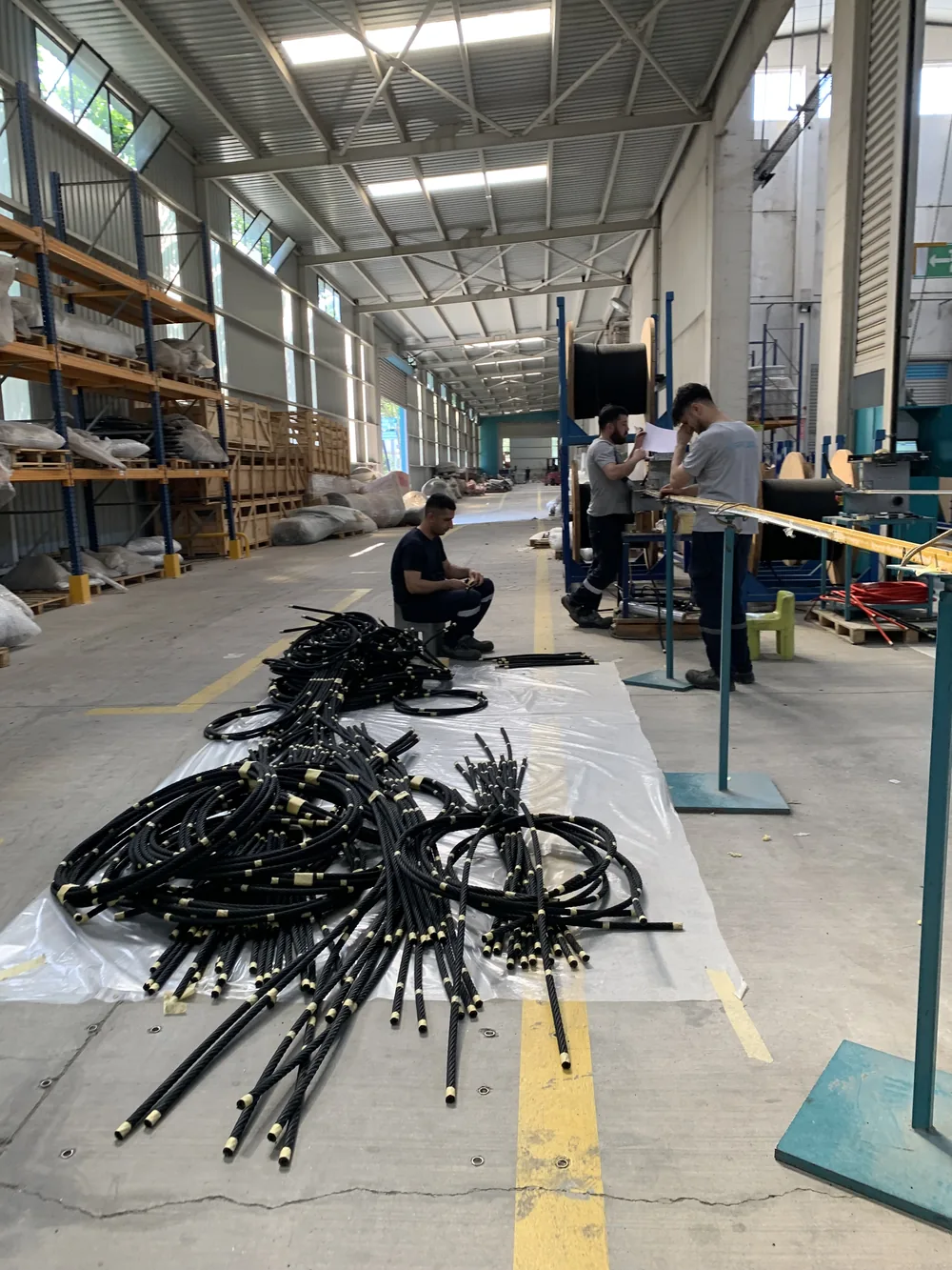 Coiling steel ropes at Cemer
